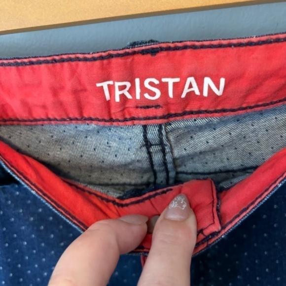 Tristan, Women's Bermuda, Dark Blue Denim, Polka Dot, Jean shorts, SZ 8 - Picture 5 of 7